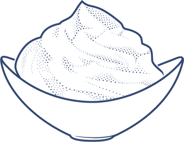 outline icon of a bowl of sweet cream