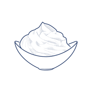 outline icon of a bowl of sweet cream