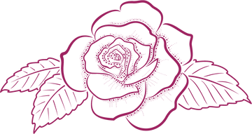 outline icon of a rose flower